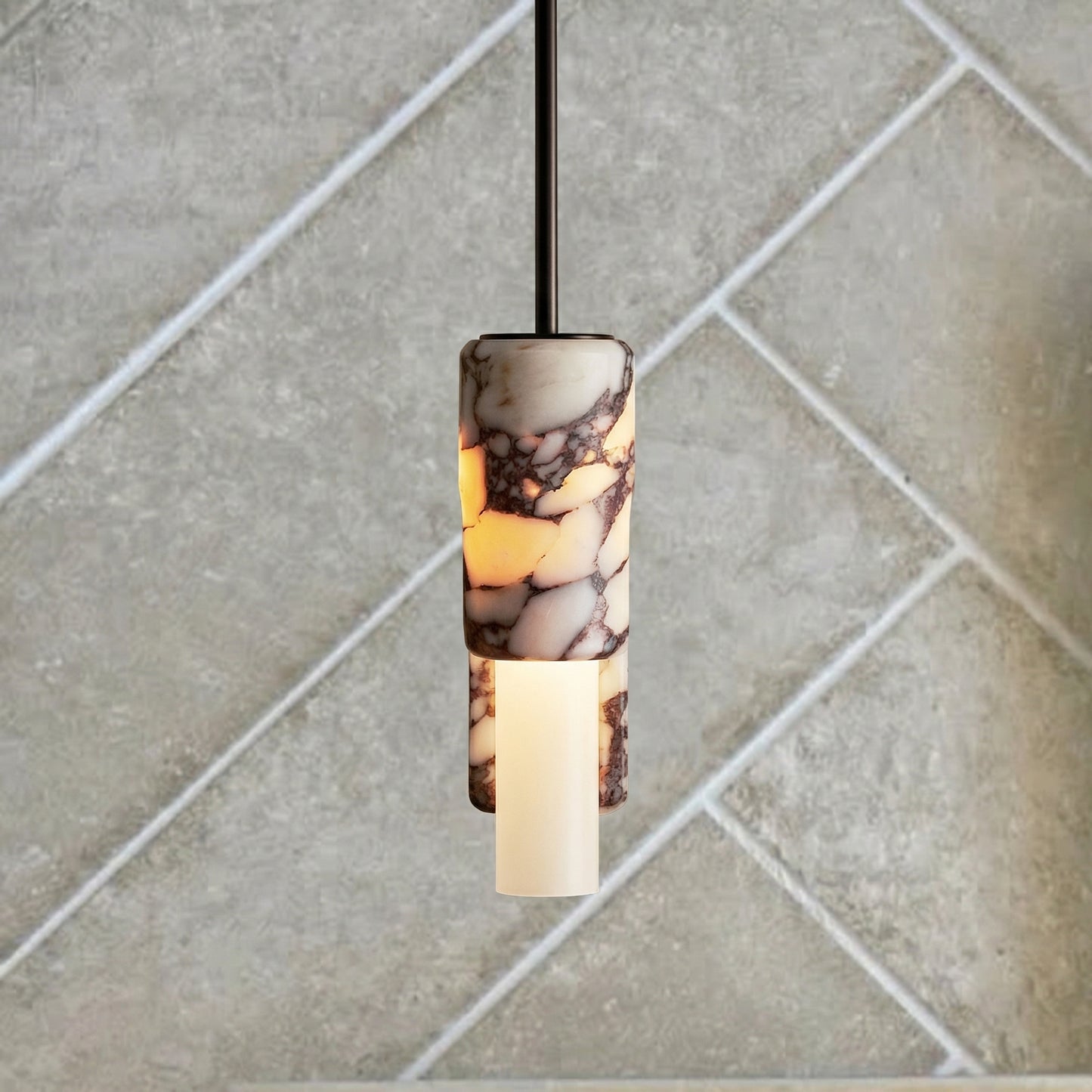 Contemporary marble pendant lamp for living room